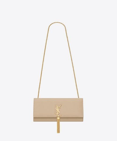 Saint Laurent Kate Medium With Tassel In Smooth Leather Powder
