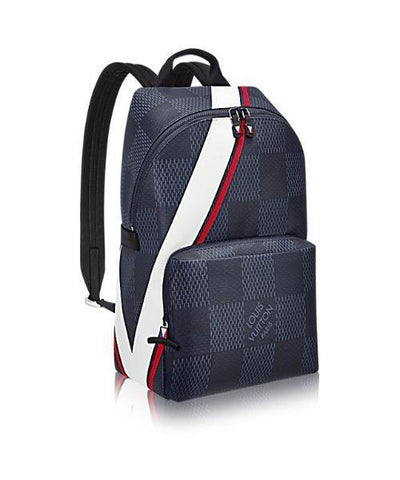 LV Apollo Backpack Damier Cobalt Canvas Red