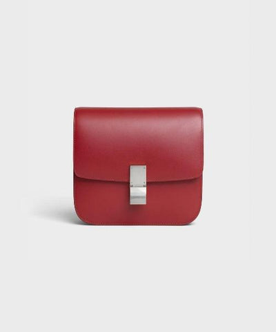 Celine Medium Classic Bag In Box Calfskin Red/Silver Hardware