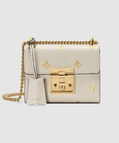 Gucci Padlock Bee Star Small Shoulder Bag White