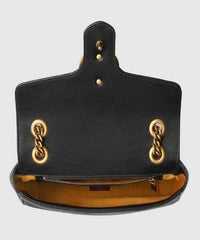 Gucci GG Small Marmont Leather Shoulder Bag Black