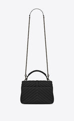 Saint Laurent Classic Medium College Monogram Black Silver-Toned