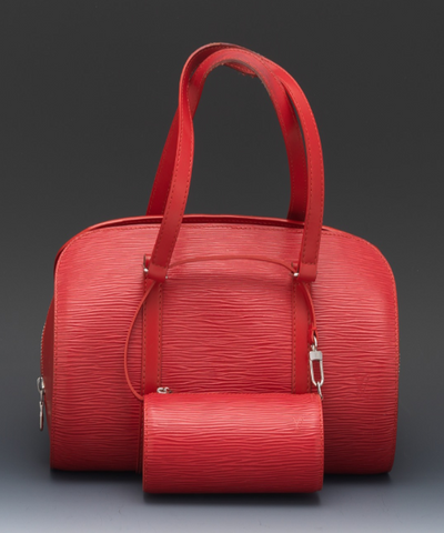 LV Soufflot Bag Black Epi Leather Red<