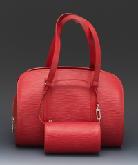 LV Soufflot Bag Black Epi Leather Red<