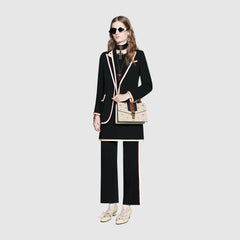 Gucci Sylvie Bee Star Small Shoulder Bag White