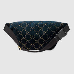 GG Velvet Belt Bag Dark Blue