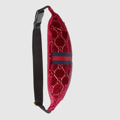 GG Velvet Belt Bag Red