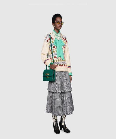 Gucci Zumi Grainy Leather Small Shoulder Bag Green