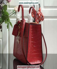 LV City Steamer PM Crocodilien Briliant Cerise