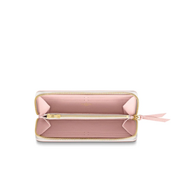 LV Clemence Wallet Damier Azur Canvas Rose Ballerine
