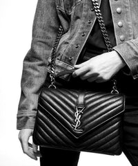 Saint Laurent Classic Medium College Monogram Black Gold-Toned