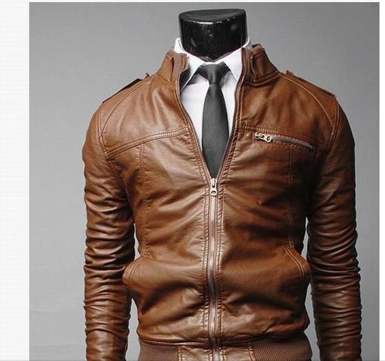 MEN'S WEAR Men Locomotive Leather Coat
