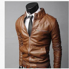 MEN'S WEAR Men Locomotive Leather Coat