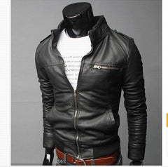 MEN'S WEAR Men Locomotive Leather Coat