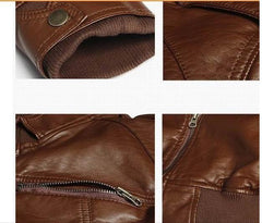 MEN'S WEAR Men Locomotive Leather Coat