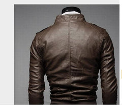 MEN'S WEAR Men Locomotive Leather Coat
