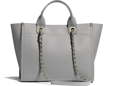 Chanel Deauville Fabric Tote Gray best quality
